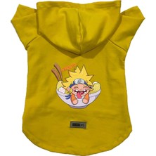 Velora Monopetz Kapişonlu Polar Sweatshirt Köpek ve Kedi Kıyafeti & Elbisesi Sarı Naruto L