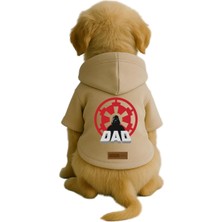 Velora Monopetz Baskılı Içi Polarlı Köpek ve Kedi Kıyafeti & Elbisesi - Bej Renk Kapüşonlu Hoodie BD5FB, 5xl