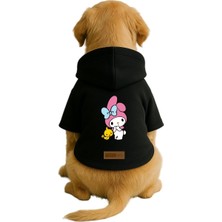 Velora Monopetz Baskılı Içi Polarlı Köpek ve Kedi Kıyafeti & Elbisesi - Siyah Renk Kapüşonlu Hoodie B69D4 Xs