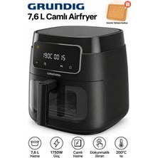 Grundig 7,6 L Cam Pencereli Dokunmatik Airfryer Sıcak Hava Fritözü Kesme Tahtası Hediyeli