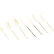 Velora Twist 9401 Titanyum Gold 84 Parça 12 Kişilik Çatal Kaşık Bıçak Seti