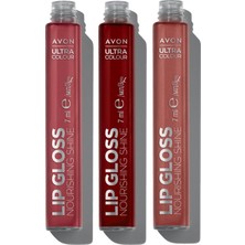 Velora Avon Ultra Color Wisteria Glow, Peony Blush ve Gleaming Guava Dudak Parlatıcısı Paketi
