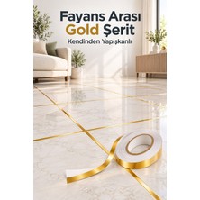 Evgereçlerim Fayans Arası Şerit Bant Gold Kendinden Yapışkanlı 1 cm x 50 M Folyo Derz Bandı