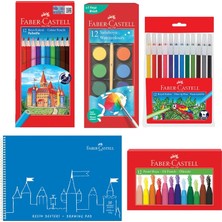 TeknoKapsül Faber-Castell Boyama Seti ve 25X35 Resim Defteri