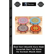 Terrien Özel Seri Akustik Kurs Hobi Yuvarlak Deri Tef Ritim ve Vurmalı Müzik Aleti
