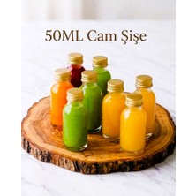JUNIBELIW 12 Adet 50 ml Cam Şişe Küçük Gold Metal Kapaklı Çok Amaçlı Shot Şişesi 12 x 50 ml