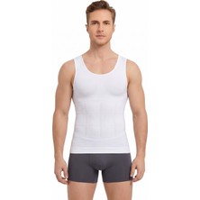 Velora Erkek Dikişsiz Sıkılaştırıcı Korse Atlet 4800 - Bel Göbek Göğüs Incelten Slim Fit Esnek Iç Giyim 4800