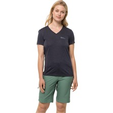 Velora Jack Wolfskin Kadın Crosstrail Kadın Tişört Kısa Kollu, Grafit, Xs Eu