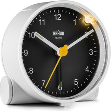 Velora Braun Klasik Analog Çalar Saat, Erteleme ve Işık, Sessiz Kuvars Hareketi, Crescendo Bip Alarmı, Beyaz ve Siyah Model, BC01WB Modeli.