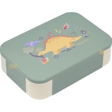 Velora Vagonlife Bento 900ML Lunchbox Tek Katlı 2 Bölmeli Pp Plastik Çocuk Sefer Tası Yemek Kutusu (Yeşil)