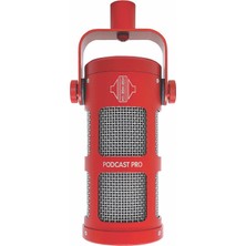 Velora Sontronıcs Podcast Pro Kırmızı Renk Supercardioid Dinamik Mikrofon