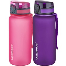 Velora Uzspace 2'li Tritan Matara Seti 650 ml 14 Farklı Renk Seçeneği Fiftyfifty Pembe-Mor