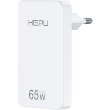 Velora HP-C36 65 Watt Gan Şarj Adaptörü 100 cm Kablo 2-Port Fast Charger Hızlı Şarj Seti Type-C Kablo Dahildir Quick Charge 3.0