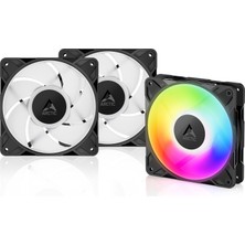 Velora Arctıc P12 Pro A-Rgb - 3'lü Paket - Güçlü Premium Fan, Y-Kablo Ayırıcılı 120 mm Pwm Fan, 600-3000 Rpm, 0 Rpm <% 5 Pwm, 5V Dijital Rgb, Akışkan Dinamik Rulman, 4-Pin - Siyah