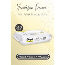 Velora Sleepy Yenidoğan Devam Islak Bebek Bakım Havlusu 40'lı x 10 (400 Yaprak)