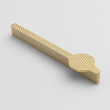 Velora Efes Soft Altın Çekmece Kulpu 320 mm Uzun Metal Mobilya Dolap Çekmece Kulbu Modern Dekoratif Tasarım