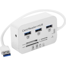 Velora Coverzone USB 3.0/3.1 Hub + Card Reader Çoklu Kart Okuyucu, 3 USB Girişli, 5/10 Gbps Veri Aktarım Destekli, Sd(Hc) Ms Duo M2 T-Flash Kart Yuvalı, 20/30 cm Kablolu (NRT-30619)