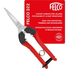 Velora Felco Hasat/okuma Makası No. 322 (Meyve/çiçek + Sebze Sapları Için, Çelik Saplı Kompakt Makas, Düz Krom Kaplama Bıçak, Sağ Elini Kullananlar Için + Solaklar Için, Uzunluk 190 Mm) Felco 322