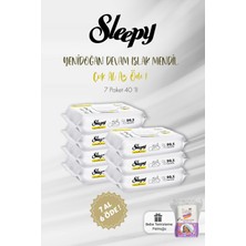 Velora Sleepy Yenidoğan Devam Islak Bebek Havlusu 40'lı 7 Al 6 Öde ve 60'lı Bebe Pamuğu