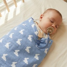 Velora Deux Lapins Müslin Bebek Emzik Askısı - Royal Blue