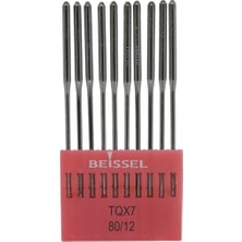 Velora Beıssel Beissel Tqx7 Sanayi Tipi Düğme Makine Iğnesi Uzun Tip 12/80 Numara Ses Uçlu 10 Adet (1 Paket),tqx7-12-80-Ses-2