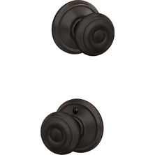 Velora Schlage F10 Geo 716 Gürcü Kapı Topuzu, Koridor ve Dolap Geçiş Kilidi, Eskitilmiş Bronz