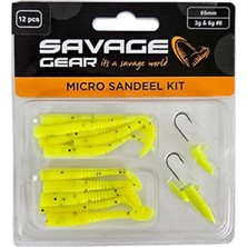 Velora Savage Gear Micro Sandeel Kit (12 Adet) Lrf Silikon Yem Yellow