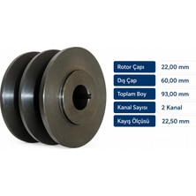 Biesey ASK93037 Alternatör Sabit Kasnak 993037 Iş Makinası Cat 950 - 955 Çiftli