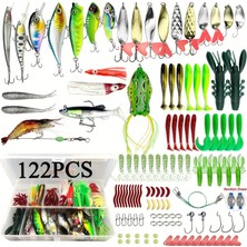 Velora Valkyrie 122 Parça Kutulu Balık Olta Yem Seti Rapala Silikon Kaşık Iğne Tatlı Tuzlu Su Spin Olta Seti