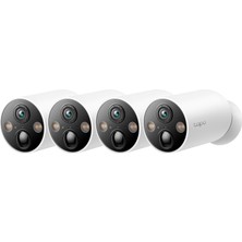 Velora Tapo C425 4-Pack, 2k Qhd Kablosuz Bataryalı Güvenlik Kamerası, Yapay Zeka Desteği, Renkli Gece Görüşü, 300 Gün Şarj Süresi, IP66, Yerel/bulut Depolama, 150° Geniş Açılı, Solar Panel Desteği