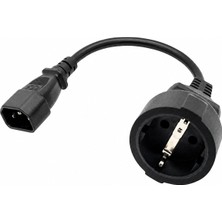 Velora Primex PX-C14-05 0.50 Metre 3X1MM Ups Psu Schuko Çevirici Kablo, Iec C14 Erkek To Schuko Dişi Ups Priz Çevirici, Full Bakır Kısa Güç Adaptör Kablosu, Pdu Server Rack Uyumlu