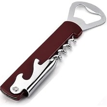 Alyron Store Metal Tirbuşon ve Şişe Açacağı Seti (Bordo)