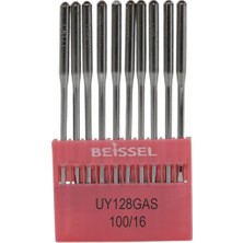 Velora Beıssel Beissel UYX128 Sanayi Tipi Reçme Makinesi Iğnesi 16/100 Numara Ses Uçlu 10 Adet (1 Paket)