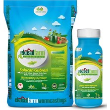 Alyron Store ORGANIK%100 Solucan Gübresi Toz 10 kg + 1 Litre Sıvı Organik Gübre