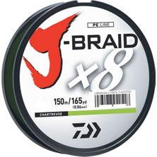 Velora Daiwa J-Braid 150 M 8 Woven Yuvarlak Örgü Line 10 Lb Yeşil