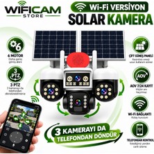 Wificam 3 Kameralı 6 Motorlu Wifi Solar Kamera 3 Kamerada Telefondan Dönebilir