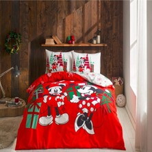 Taç Disney Minnie&mickey Christmas Pamuk Çift Kişilik Nevresim Takımı