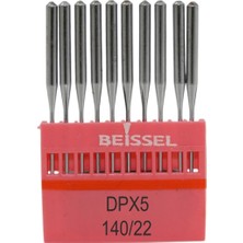 Velora Beıssel Beissel Dpx5 Sanayi Tipi Düz Makine Kalın Dipli Iğne 22/140 Numara R Uçlu 10 Adet (1 Paket)