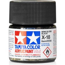 Velora Tamiya X-18 Semi Gloss Black Parlak Akrilik Boya (10 Ml)