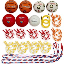 Velora Physical Education Kit W/seven Balls, 14 Jump Ropes, Assorted Colors