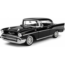 Velora Motormax 1:18 1957 Chevy Bel Air Hard Top Model Araba, Koleksiyonluk Diecast Klasik Amerikan Araç Modeli, Detaylı Metal Oyuncak ve Sergileme Arabası MM-73180