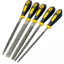 Alyron Store MEŞEM-1290 32 cm Büyük Boy 5 Li Eğe Seti Marka Yüksek Kalite Üçken Kare Oval Set 1410