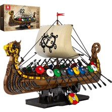 Velora Reobrix Viking Korsan Gemisi Model Yapım Seti, Ortaçağ Viking Gemi Kiti Sürü Yelkenleri ve Kalkanları ile 66101, Erkekler Yetişkinler Gençler Için Hediyeler, Ofis Odası Için Viking Dekoru, 2547 Adet