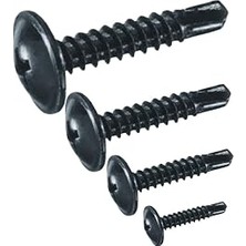 Alyron Store 3.9X13 mm 100 Adet Siyah Pul Başlı Matkap Uçlu Vida Otomatik Vida