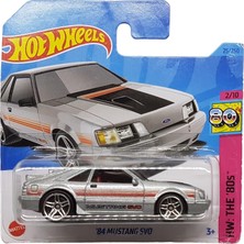 Velora Hot Wheels - ´84 Mustang Svo - Hw: The ´80S 2/10 - HKG80 - Short Card - Ford - Gümüş Metalik - Mattel 202