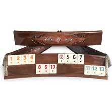 Velora Helena Wood Art Mozaik Işlemeli Masif Ahşap Okey Seti Oval Takımı Gül