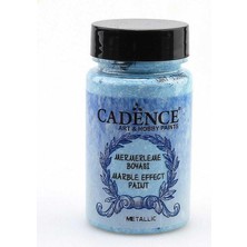 Velora Cadence Marble Effect Mermerleme Boyası, Mavi Metalik, 90ML, Hobi Boyası
