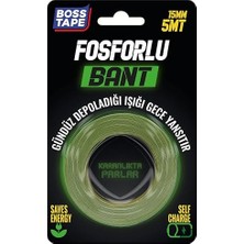 Alyron Store Tape Fosforlu Bant, 15MM x 5mt Boyut, Yesil