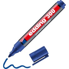 Velora Edding 300 Permanent Markör - Mavi - 1 Kalem - 1,5-3 mm Yuvarlak Uçlu