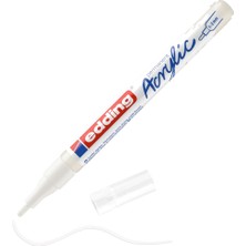 Velora Edding 5300 Akrilik Markör Ince - Beyaz - 1 Su Geçirmez Akrilik Markör - Ince Yuvarlak Uçlu 1-2 mm